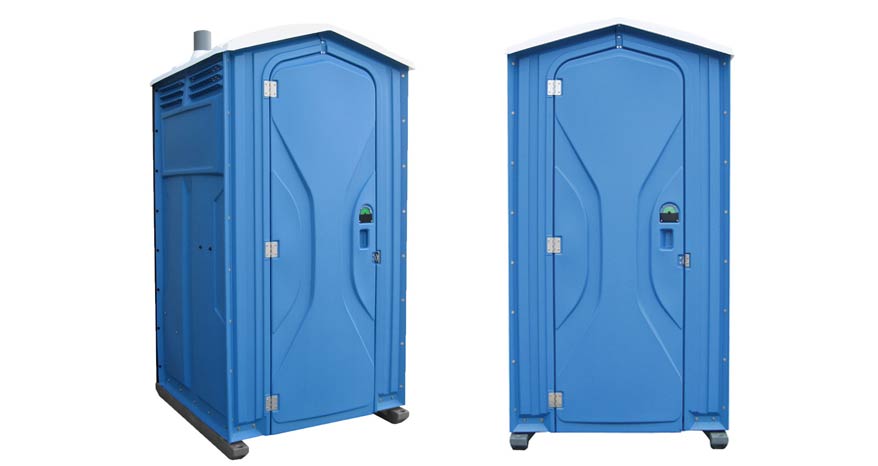 Long-term porta potty units on site in Racine, Wisconsin